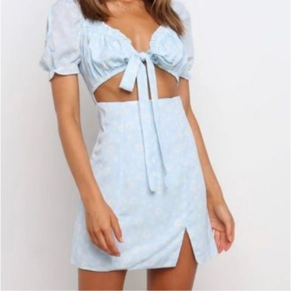 Petal + Pup Blue Floral Mini Dress 6